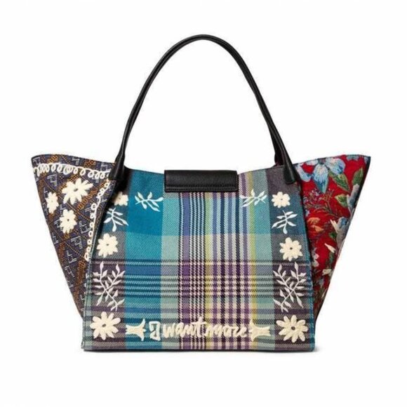 NWT Desigual Rotterdam Tartan Bag Convertible Tote/Shoulder Bag - Picture 2 of 10